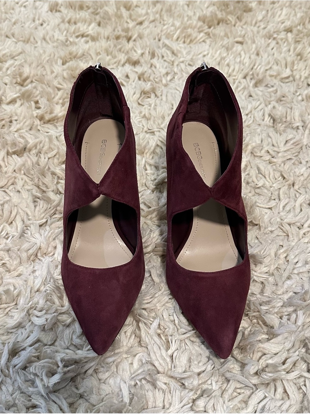 BCBGeneration Women’s Burgundy Pointed Toe Ankle Pumps Sz 9.5